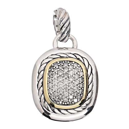 David Yurman Sterling Silver 18K Yellow Gold Diamond Albion Enhancer Pendant 1 of 4