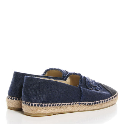 Chanel Linen CC Espadrilles 41 Blue Black 4 of 7