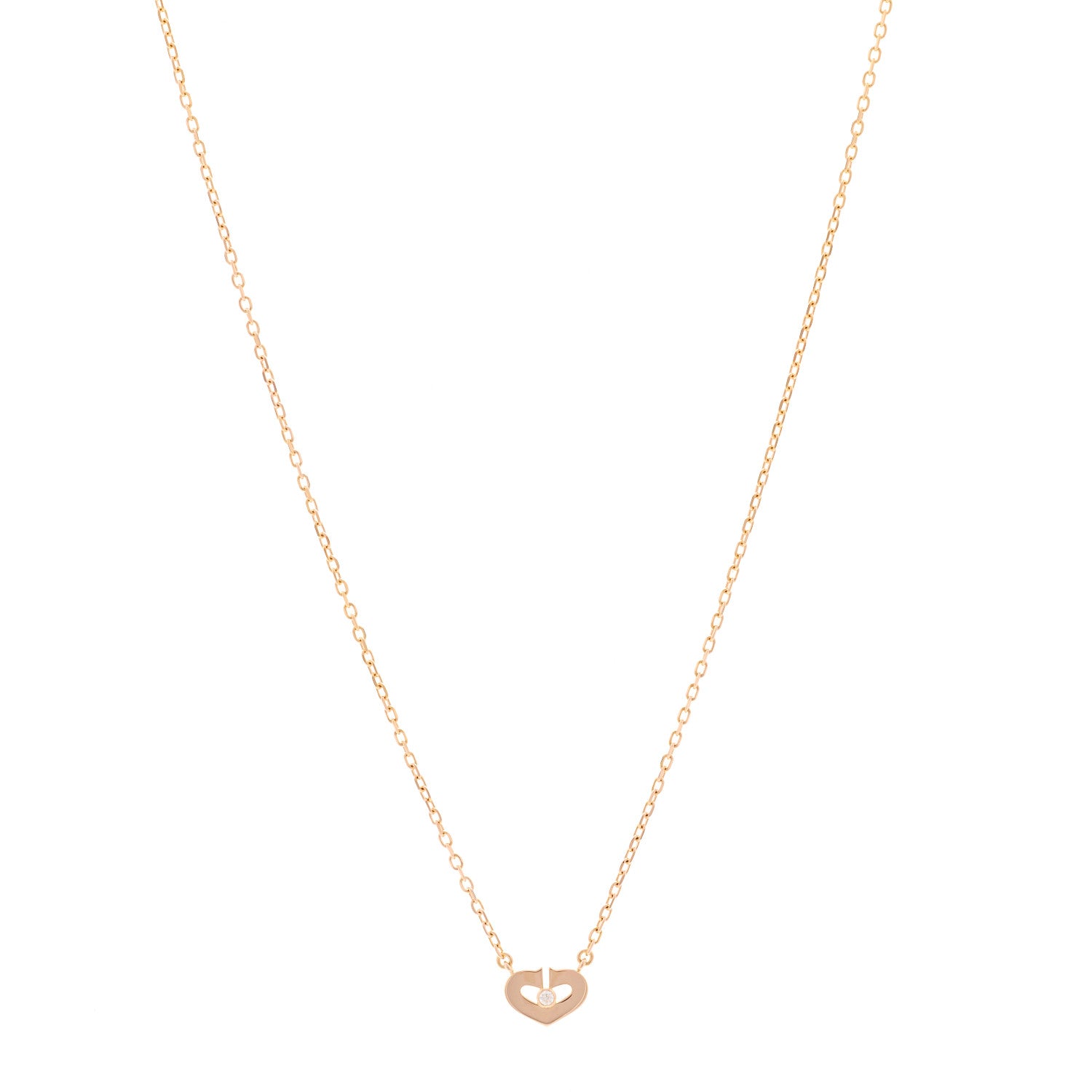 Cartier 18K Pink Gold Diamond XS Hearts and Symbols Necklace 1 of 4