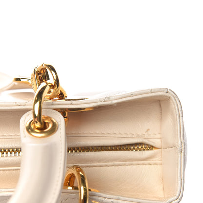 Christian Dior Lambskin Cannage Medium Lady Dior Light Beige 15 of 18