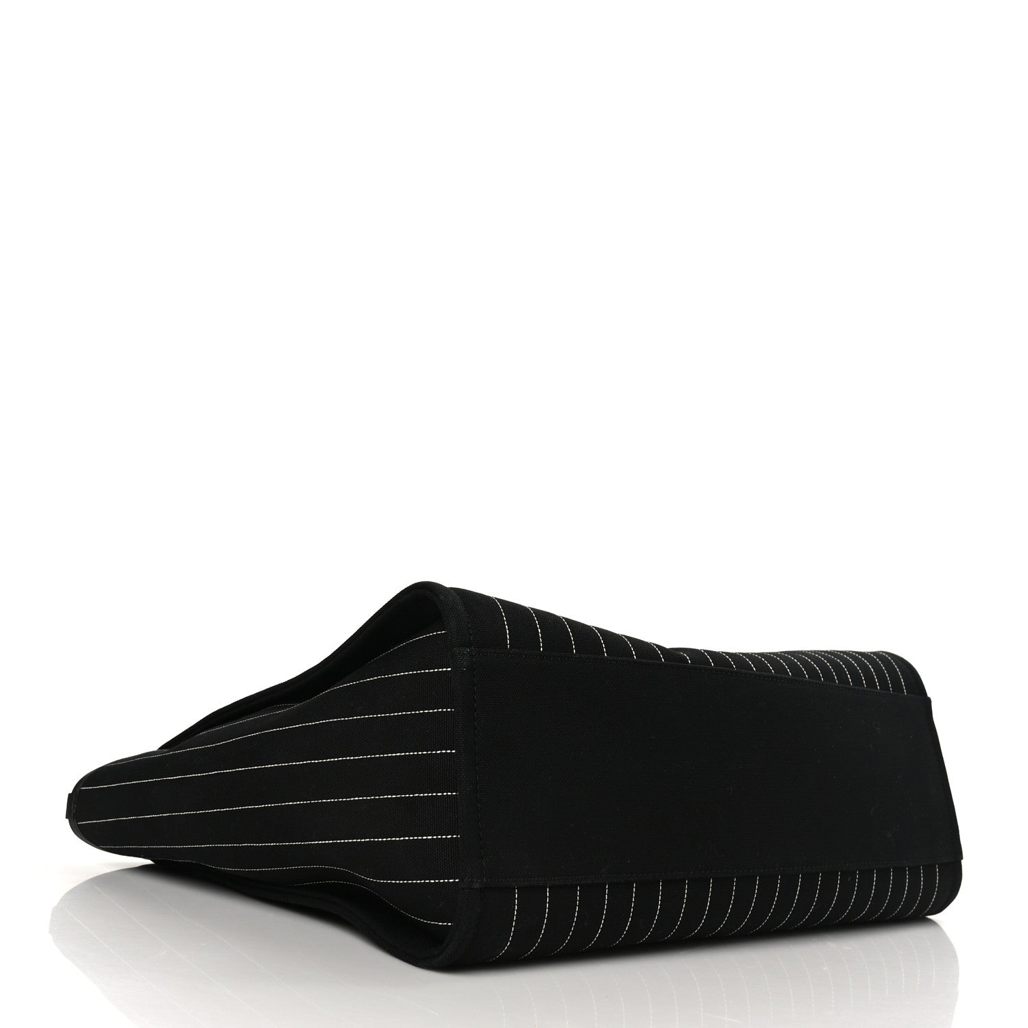 Chanel Canvas Calfskin Striped Large Deauville Tote Black White 5 of 10