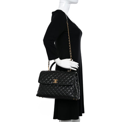 Chanel Caviar Quilted Medium Coco Handle Flap Black 2 of 11