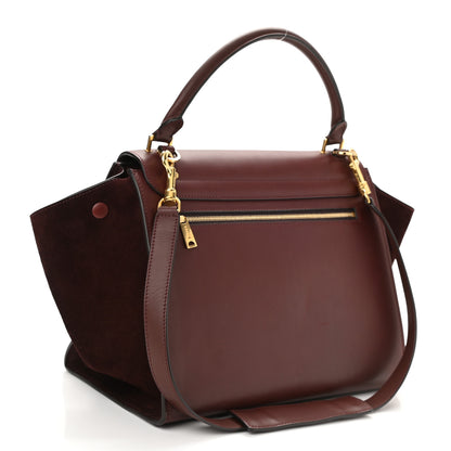 Celine Smooth Calfskin Suede Medium Trapeze Burgundy 3 of 14