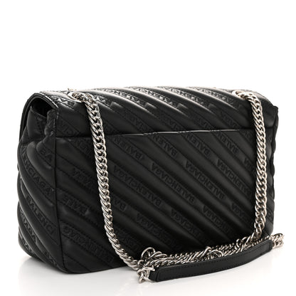Balenciaga Calfskin Logo Matelasse M BB Chain Shoulder Bag Black 3 of 9