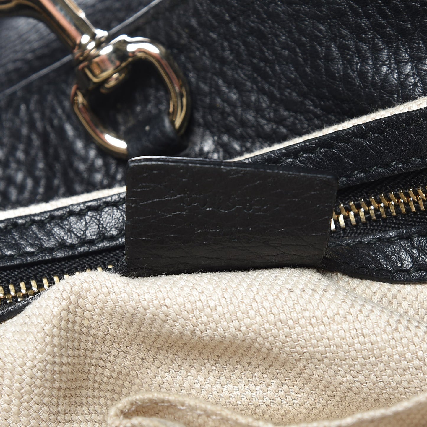 Pebbled Calfskin Medium Soho Chain Shoulder Bag Black