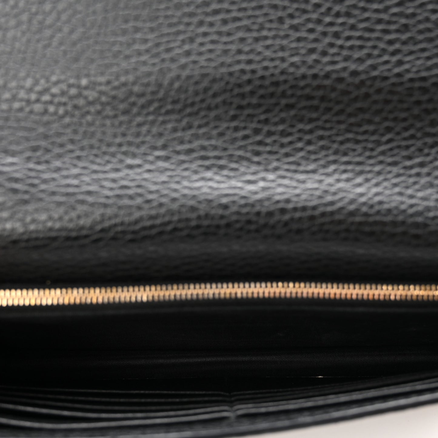 Dollar Calfskin Medium Betty Chain Wallet Black
