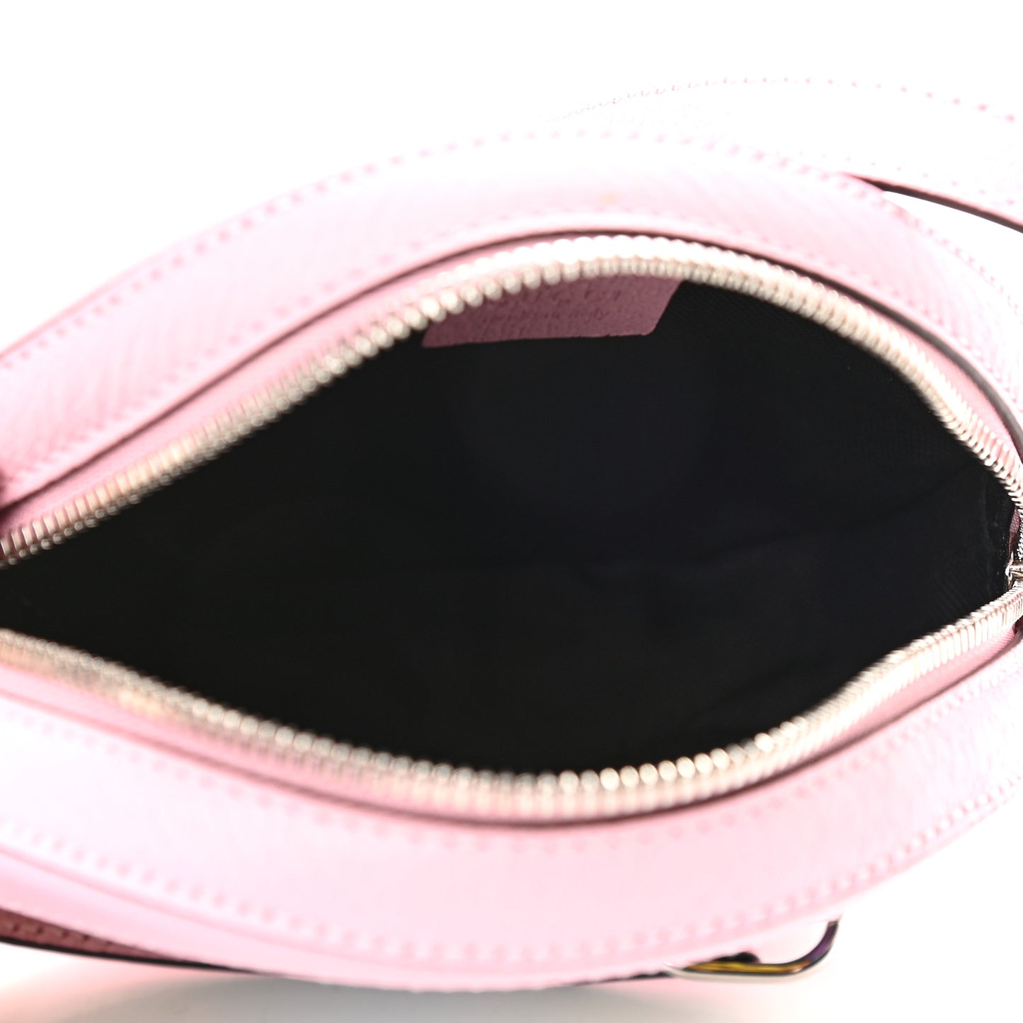 GG Supreme Monogram Psychedelic Round Shoulder Bag Black Multicolor Sugar Pink