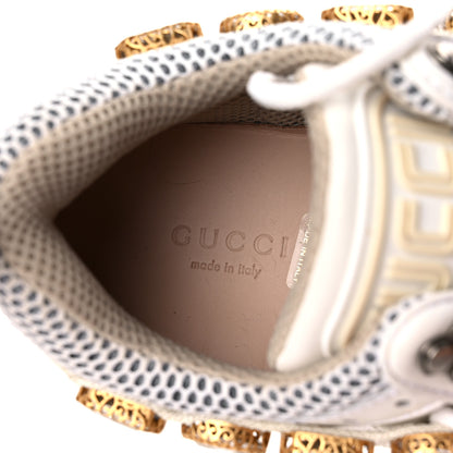 Gucci X SEGA Mesh Calfskin Suede Removable Crystals Womens Flashtrek Sneakers 36 Great White 12 of 15