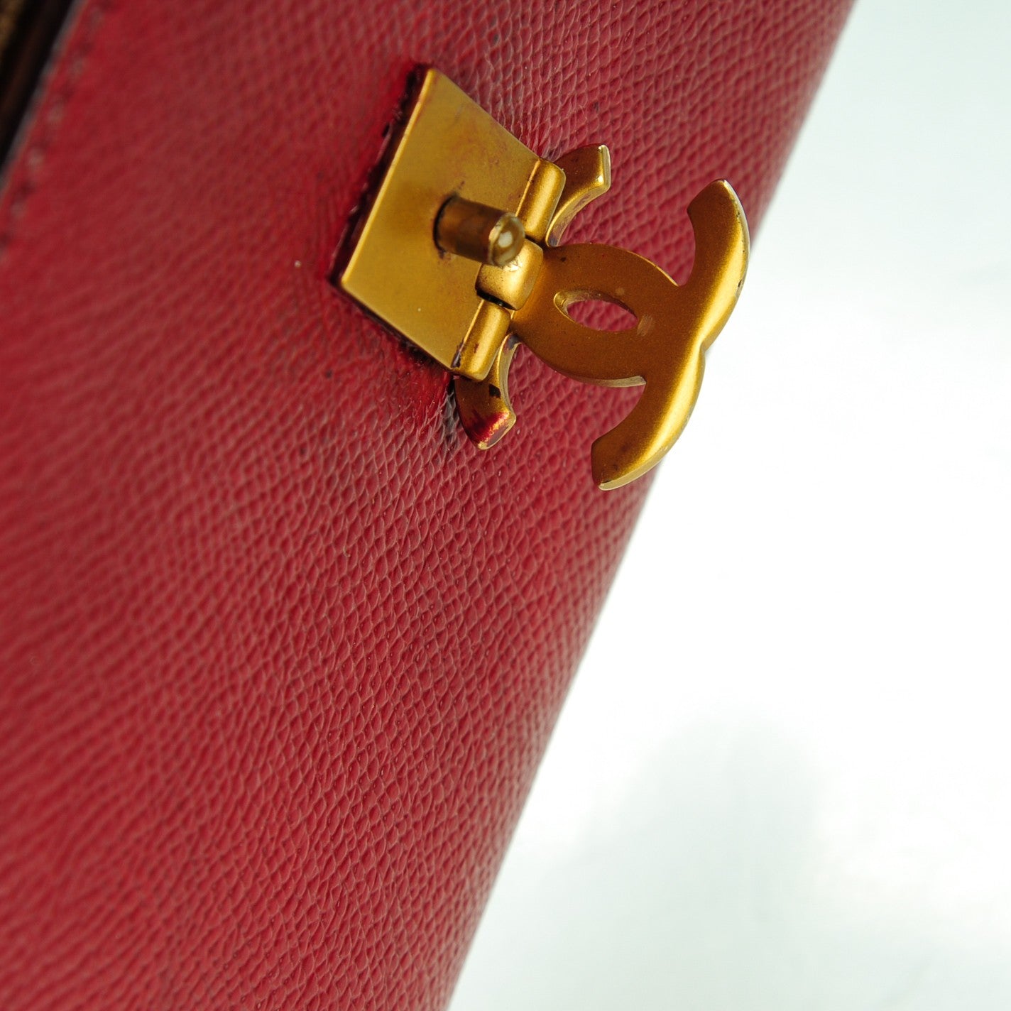 Chanel Grained Calfskin CC Flap Wallet Red 13 of 14