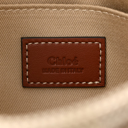 Chloe Cotton Calfskin Small Woody Ribbon Tote White Brown 6 of 10