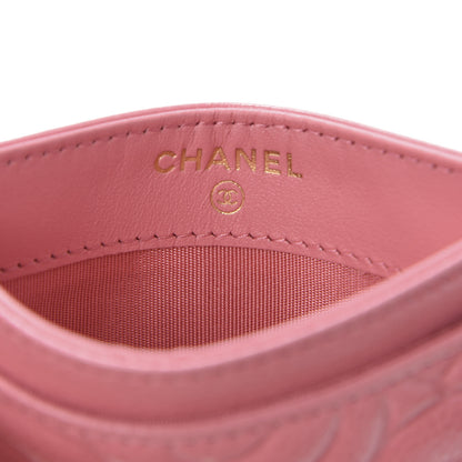 Chanel Caviar Camellia Embossed Card Holder Pink 7 of 10