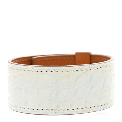 Hermes Matte Alligator Collier de Chien CDC 24 Bracelet T2 Bleu Brume 3 of 5