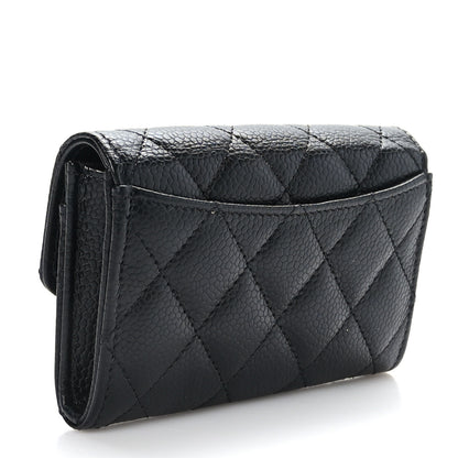 Chanel Caviar Quilted Flap Card Holder Wallet Black 3 of 8