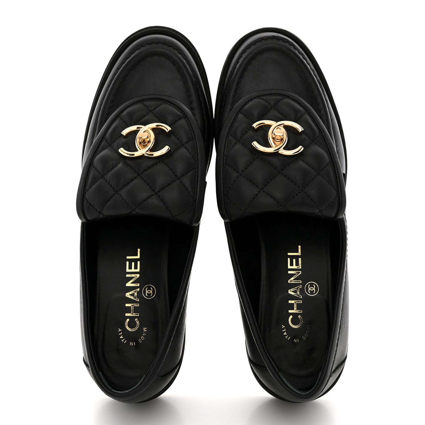 Lambskin Quilted CC Turnlock Loafers 37.5 Black 37.5 Black