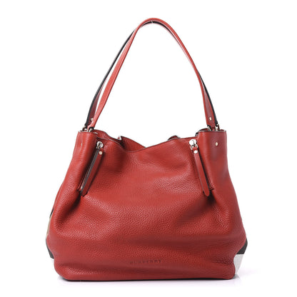 Burberry Grainy Calfskin House Check Medium Maidstone Red 1 of 8