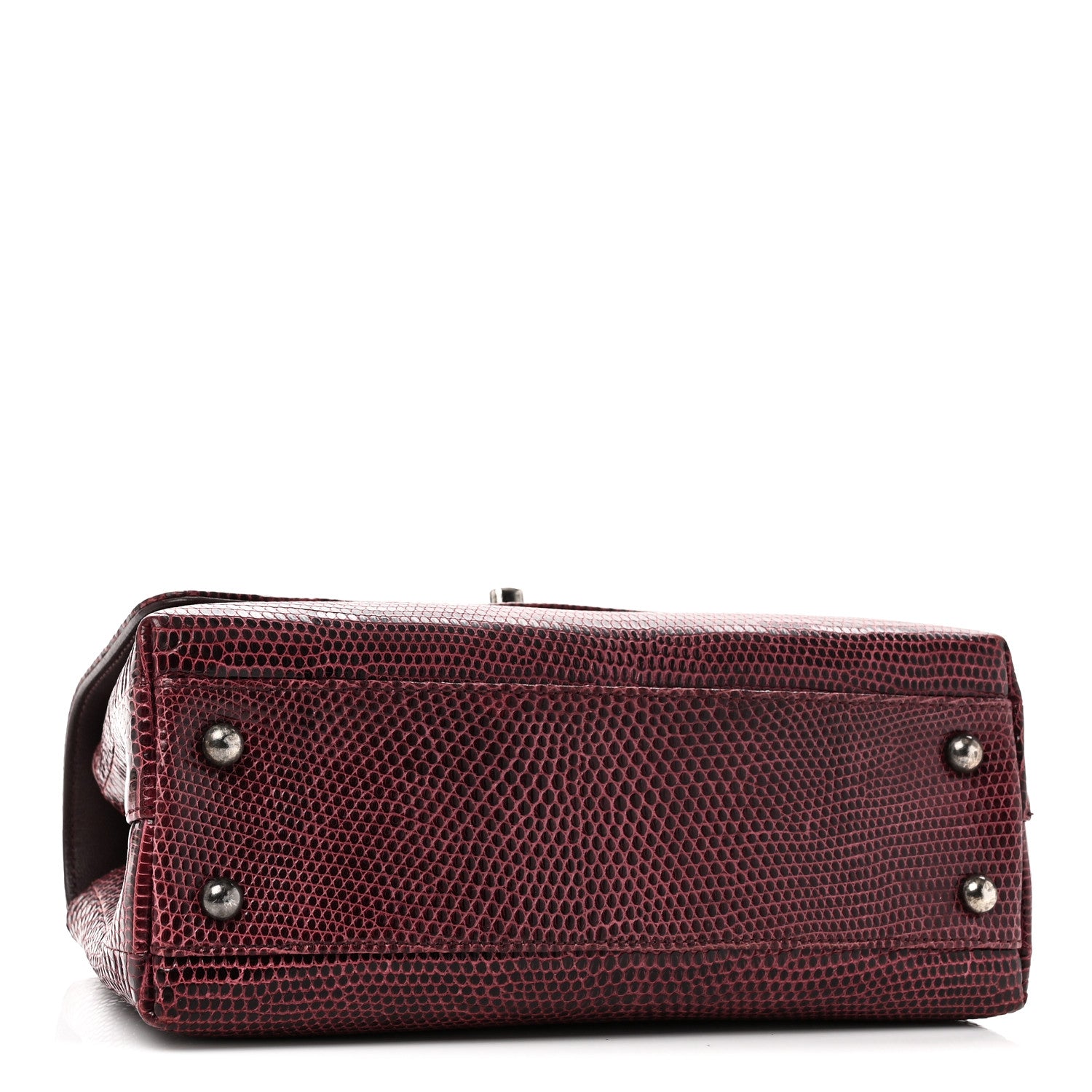 Chanel Lizard Mini Coco Handle Flap Burgundy 4 of 10
