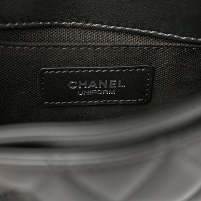 Chanel Calfskin Quilted CC Uniform Flap Belt Bag Black 6 of 11