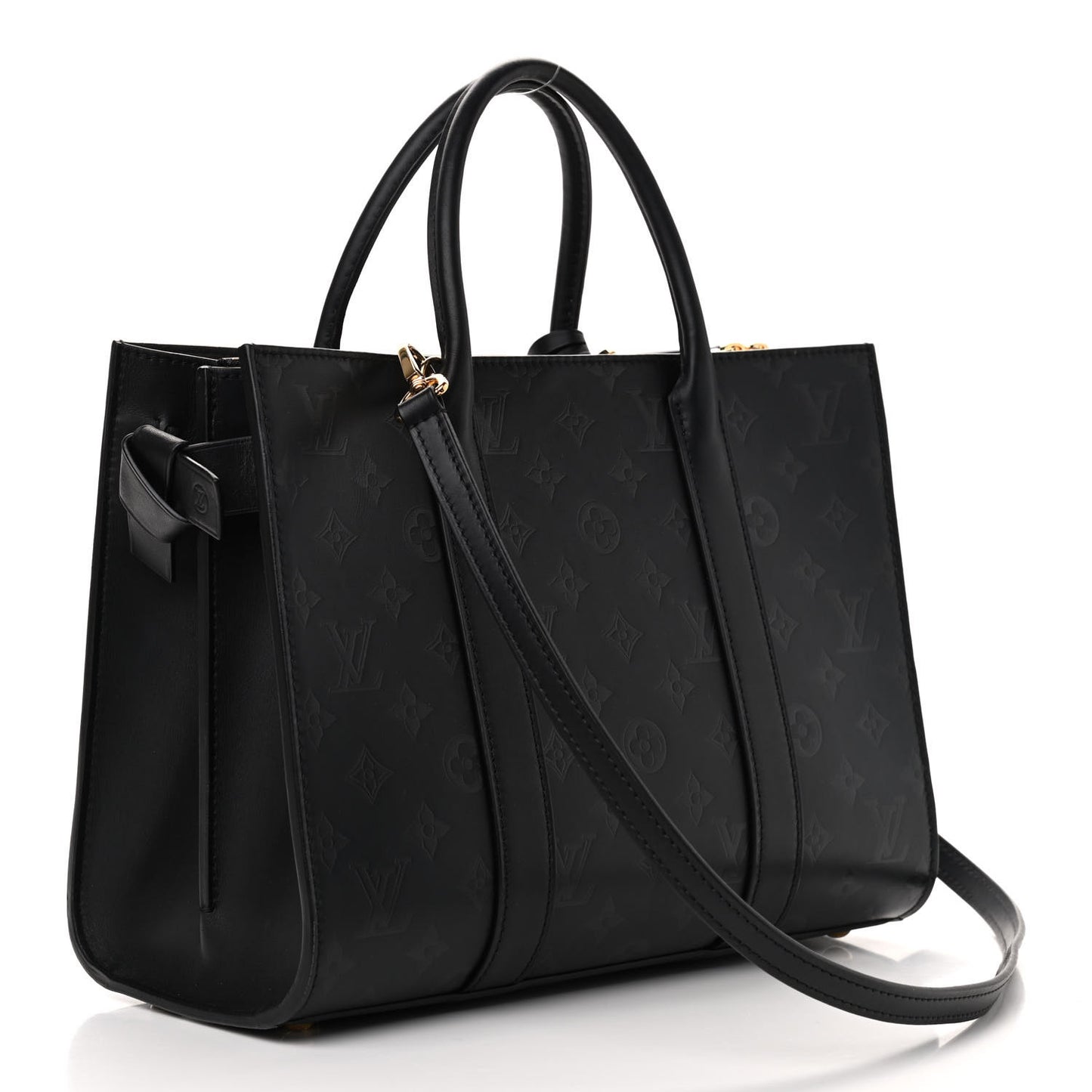 Monogram Cuir Plume Very Tote MM Black