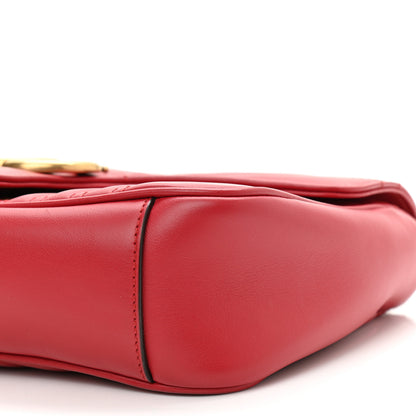 Gucci Calfskin Matelasse Small GG Marmont Shoulder Bag Hibiscus Red 9 of 13
