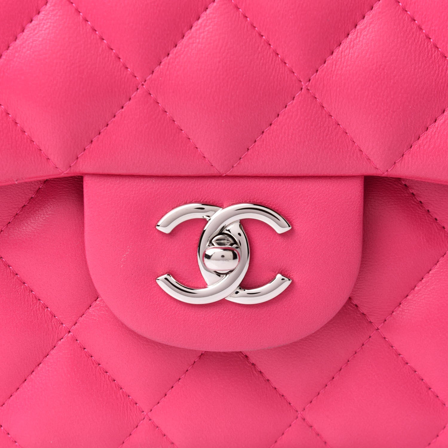 Chanel Lambskin Quilted Jumbo Double Flap Dark Pink 8 of 11