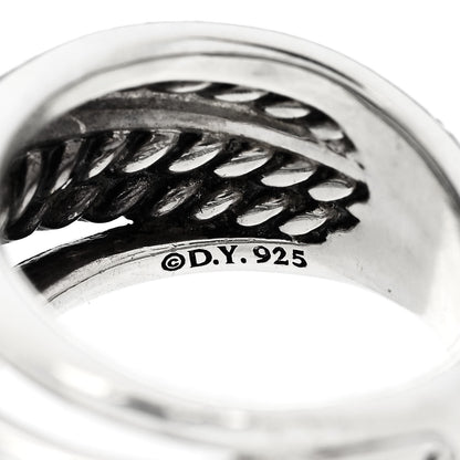 David Yurman Sterling Silver 14mm Wide Crossover Cable Ring 54 7 4 of 4