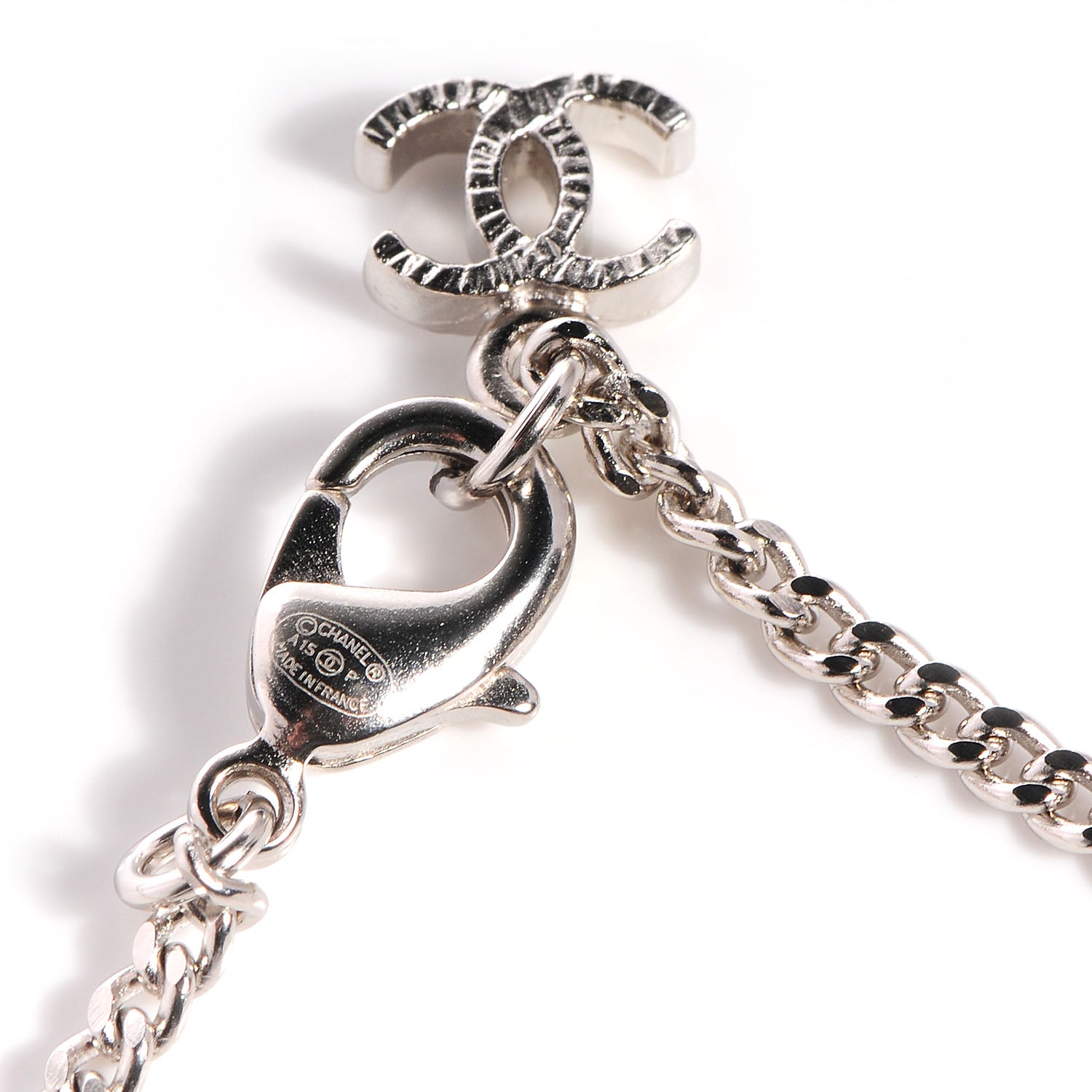 Chanel Crystal Baguette CC Necklace Blue 3 of 4
