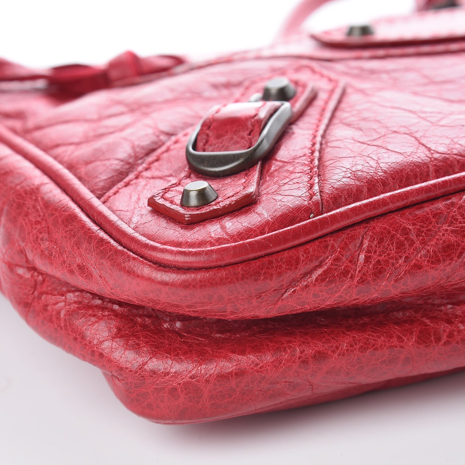 Balenciaga Agneau Classic Hardware Shoulder Bag Rubisse 8 of 9