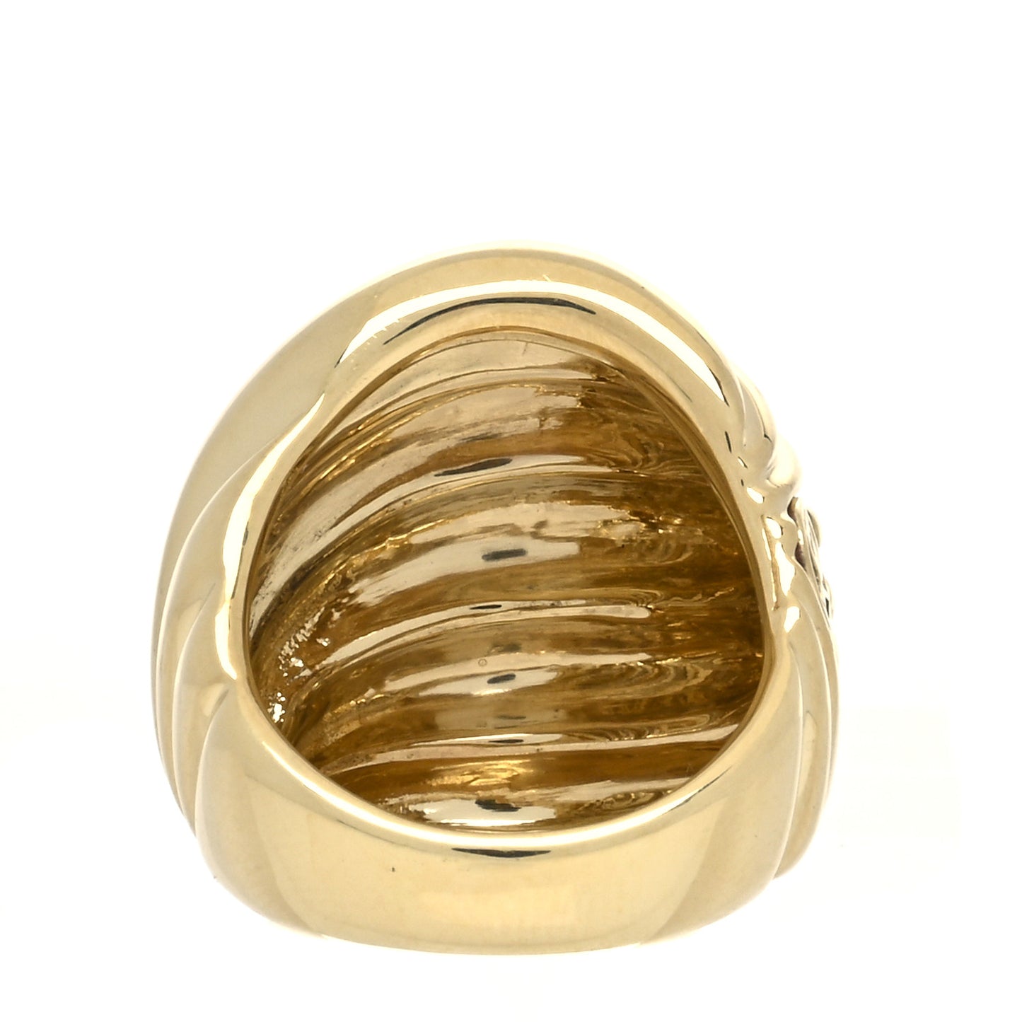 18K Yellow Gold Sculpted Cable Dome Ring 51 5.75