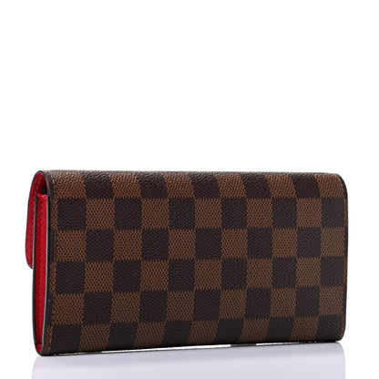 Louis Vuitton Damier Ebene Emilie Wallet Red 2 of 4