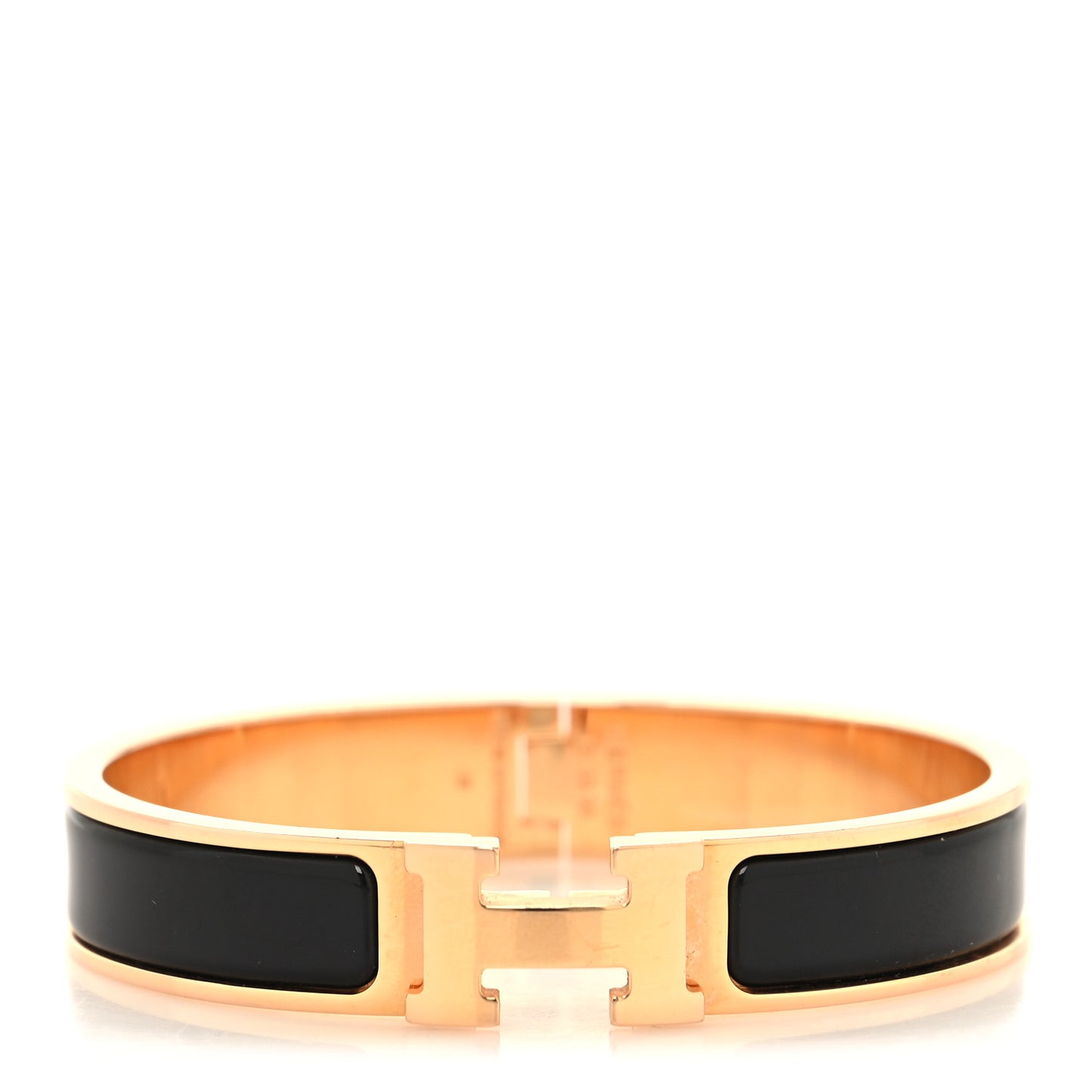 Enamel Narrow Clic Clac H Bracelet PM Black