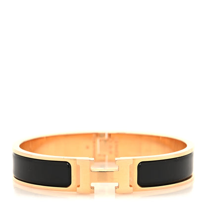 Hermes Enamel Narrow Clic Clac H Bracelet PM Black 1 of 5