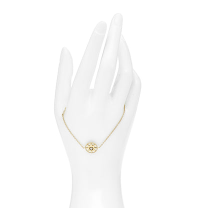 Christian Dior 18K Yellow Gold Diamond Mother of Pearl Rose Des Vents Bracelet 2 of 4