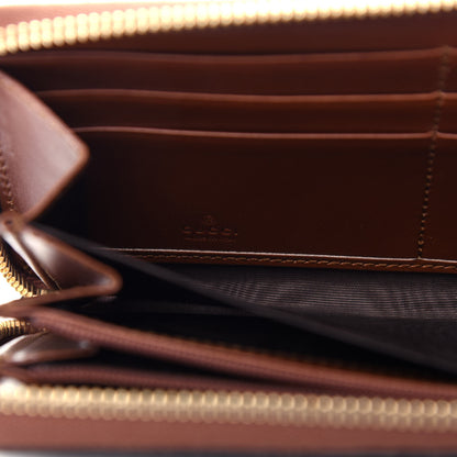 Gucci GG Supreme Monogram Cuoio Toscano Zip Around Wallet Beige Ebony Cuir 11 of 15