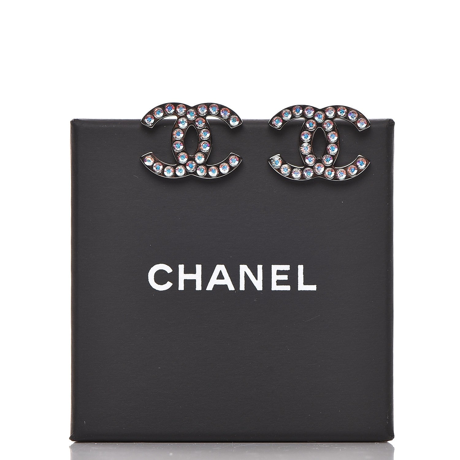 Chanel Iridescent Crystal CC Earrings Multicolor 5 of 10