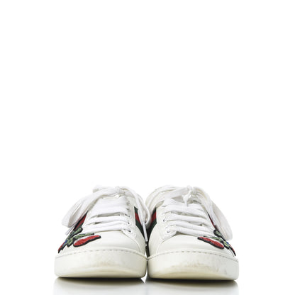 Gucci Calfskin Web Floral Embroidered Ace Sneakers 36 White 5 of 11
