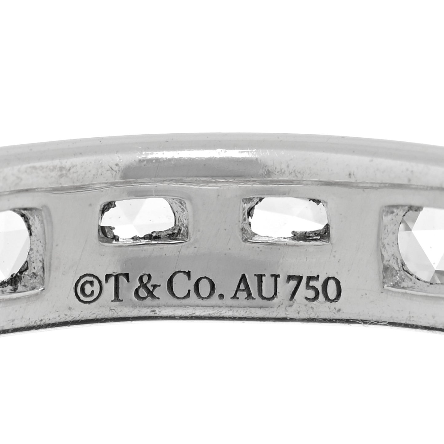 18K White Gold Diamond Metro Rose Cut Eternity Band Ring 58 8.5