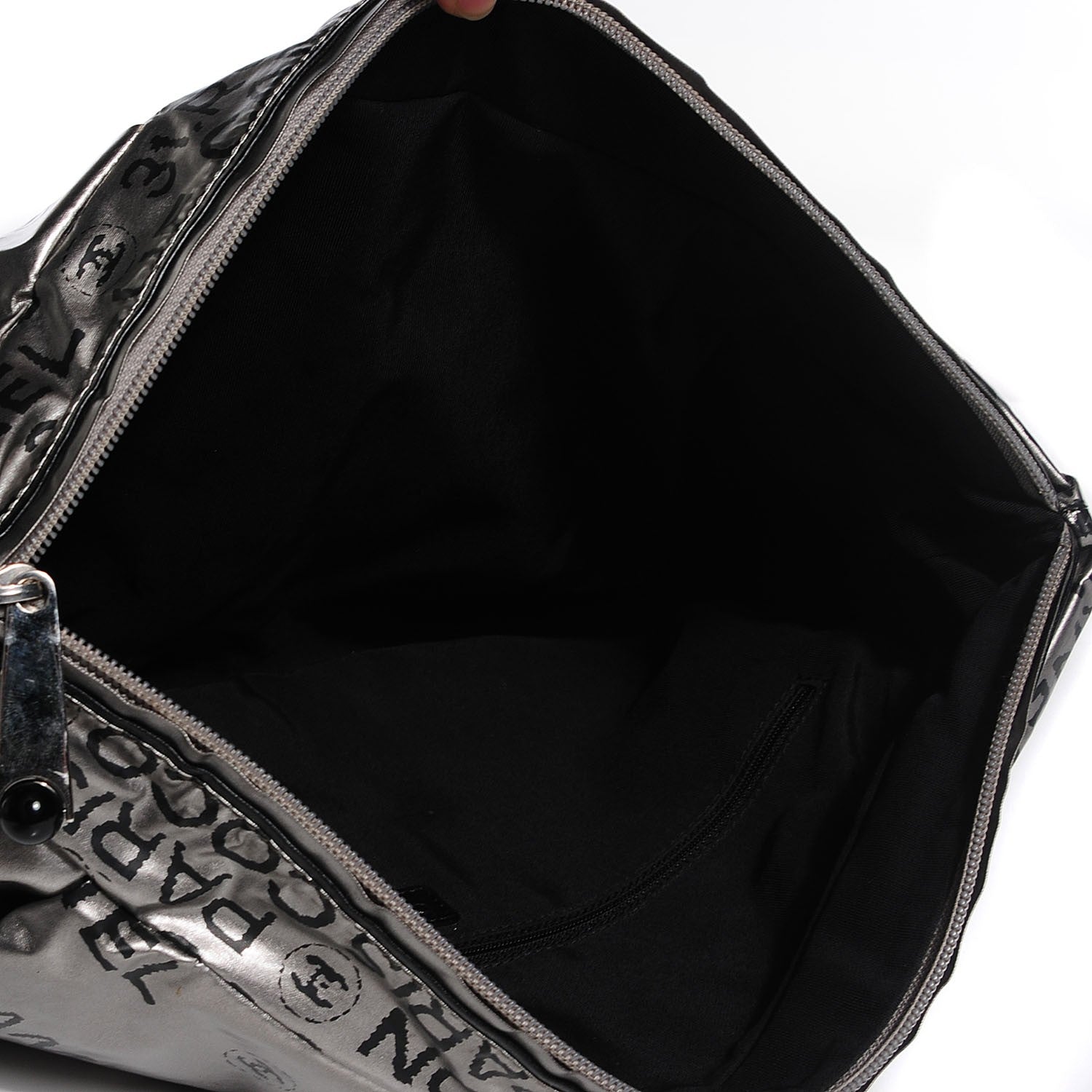 Chanel Coated Canvas Unlimited Clutch Dark Silver 5 of 8