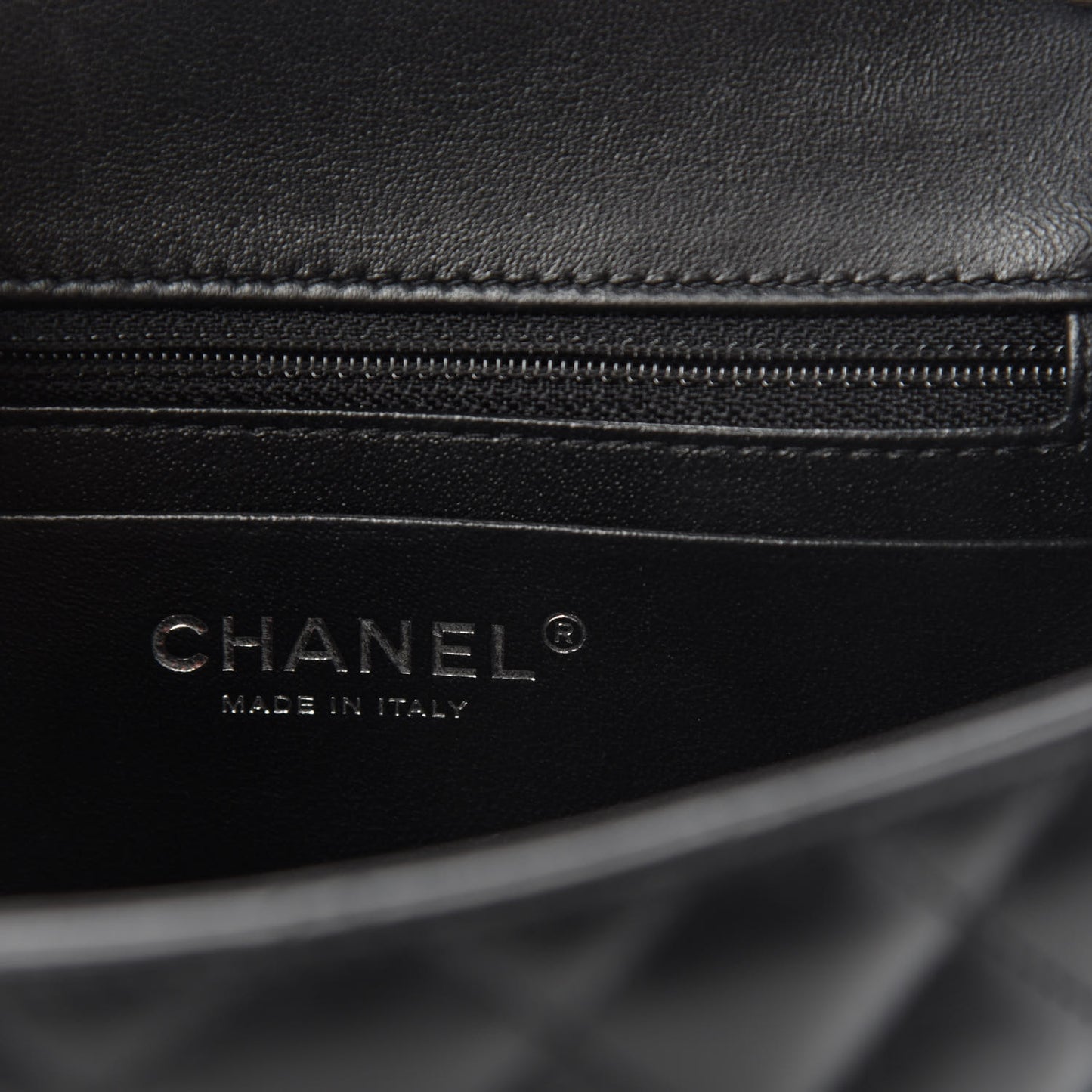 Lambskin Quilted Mini Square Flap Black