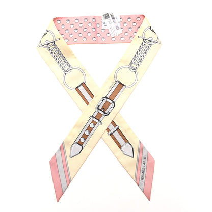 Hermes Silk Grand Tralala Twilly Rose Poudre Jaune 1 of 4