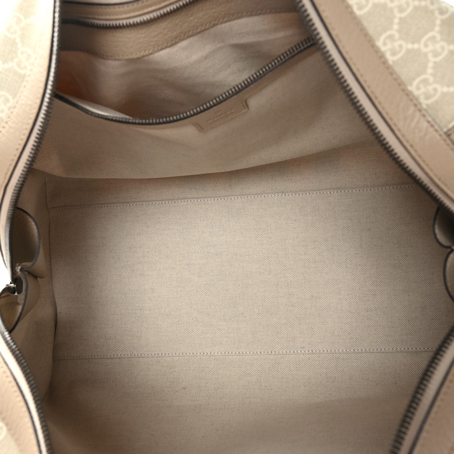 Gucci GG Supreme Monogram Textured Dollar Calfskin Web Small Savoy Duffle Bag Beige Mystic White Oatmeal 4 of 10
