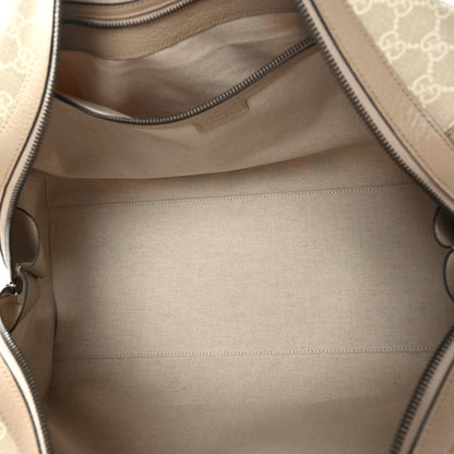 Gucci GG Supreme Monogram Textured Dollar Calfskin Web Small Savoy Duffle Bag Beige Mystic White Oatmeal 4 of 10