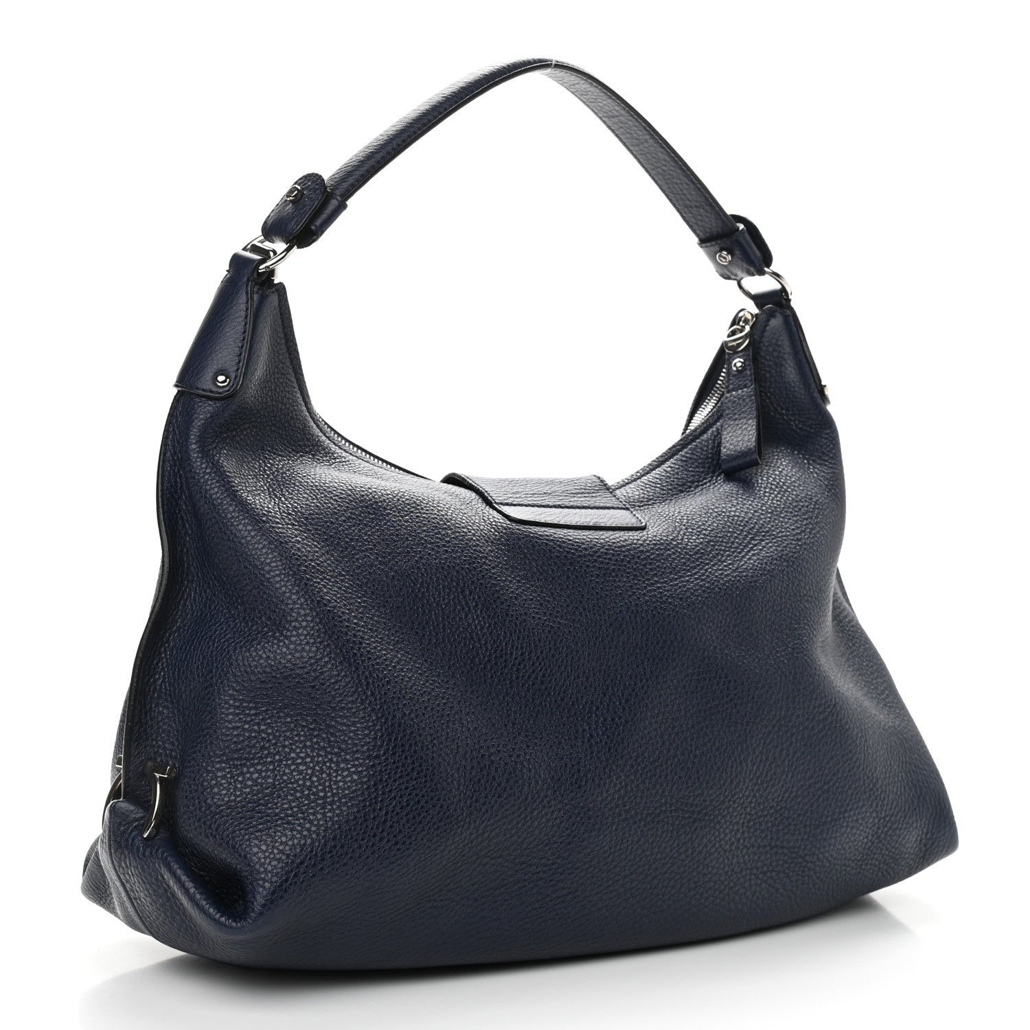 Salvatore Ferragamo Calfskin Fanisa Gancini Hobo Oxford Blue 3 of 10