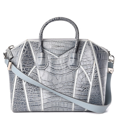 Givenchy Calfskin Crocodile Embossed Medium Antigona Blue 1 of 12