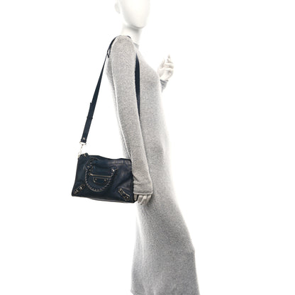 Balenciaga Chevre Silver Metallic Edge Hardware S City Bleu Nuit Dark Sea 2 of 11