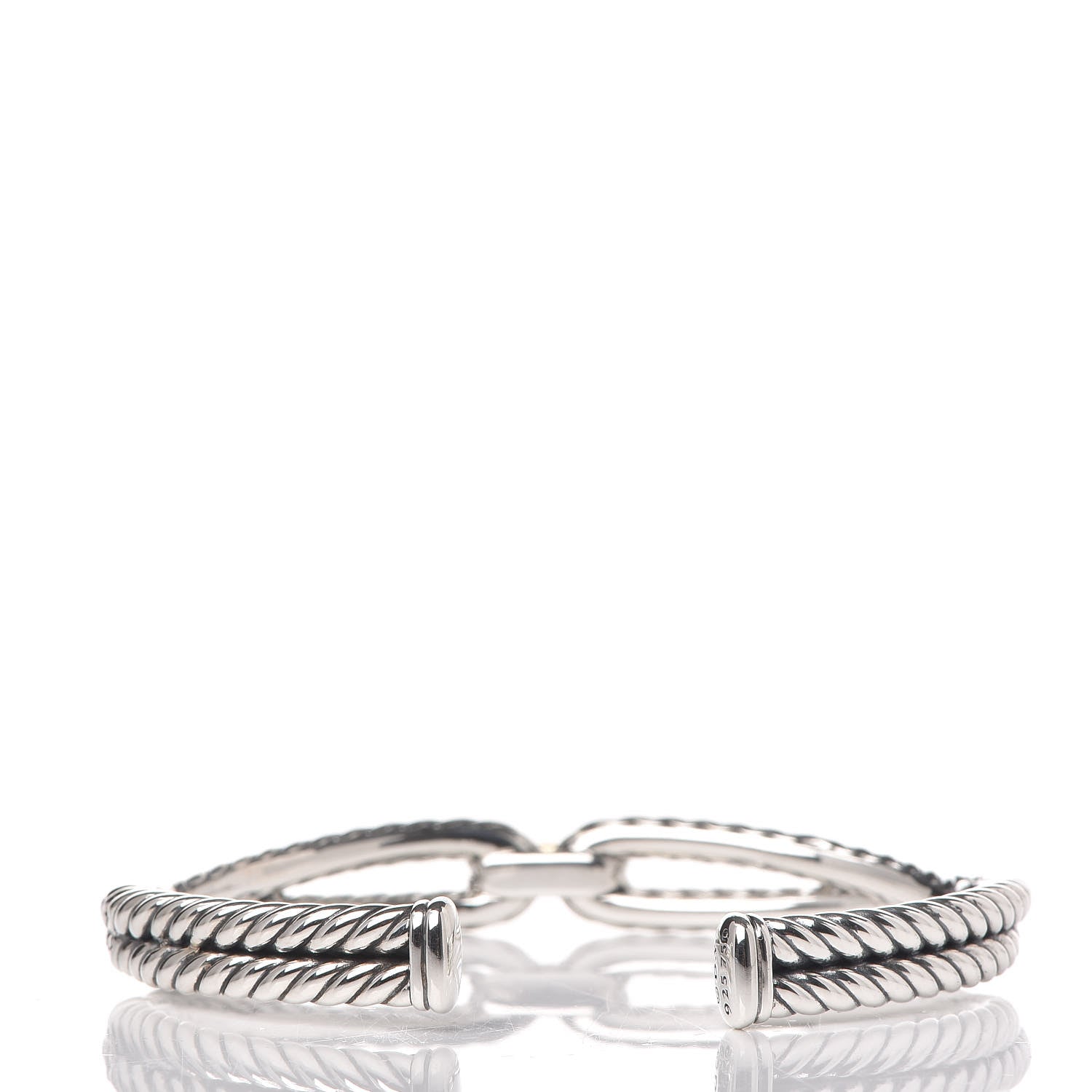 David Yurman Sterling Silver 18K Yellow Gold Cable Loop Bracelet 3 of 5