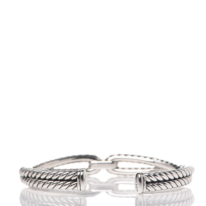 David Yurman Sterling Silver 18K Yellow Gold Cable Loop Bracelet 3 of 5
