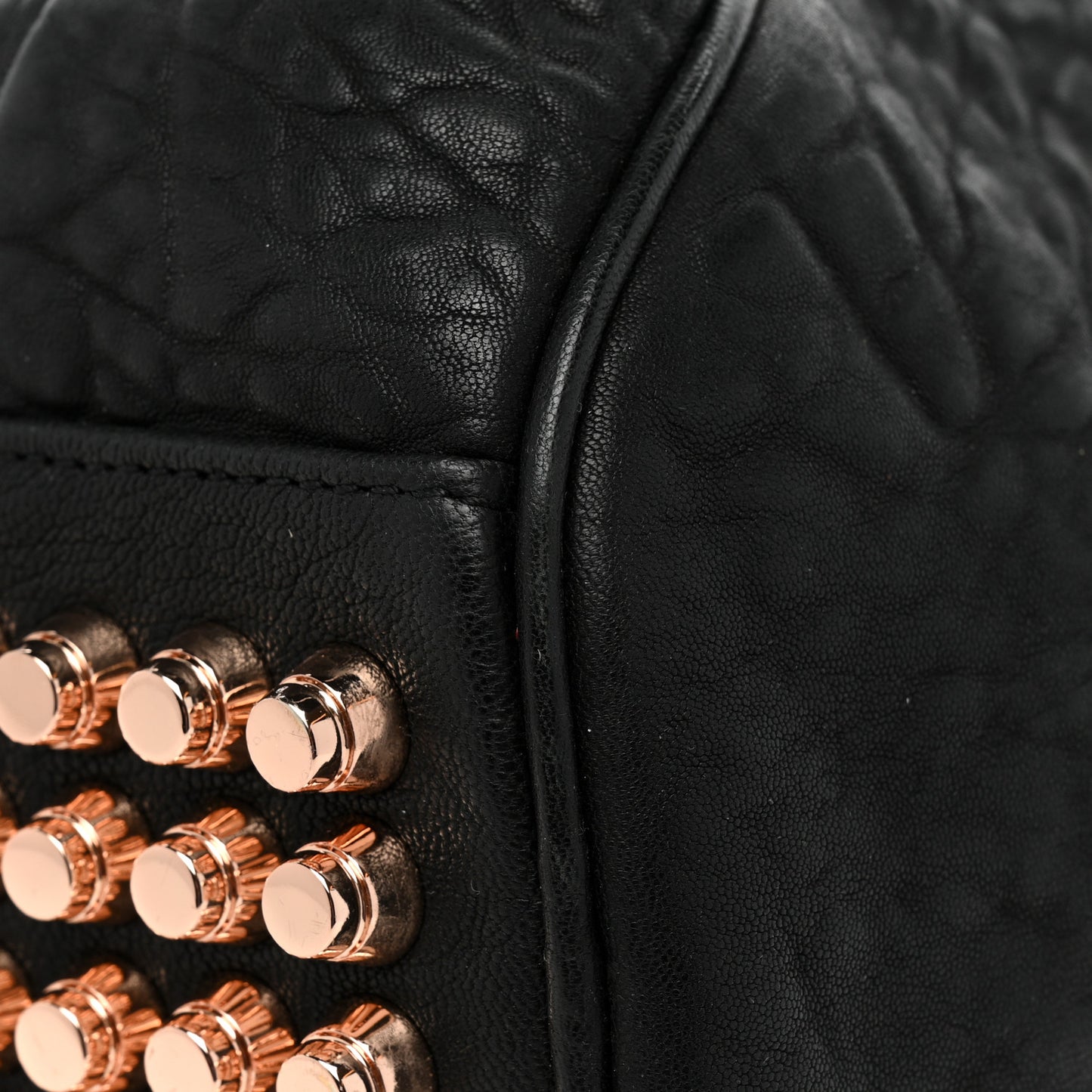 Pebbled Lambskin Rockie Black Rose Gold Hardware