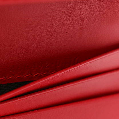 Gucci Calfskin Matelasse GG Marmont Card Case Wallet Hibiscus Red 7 of 7