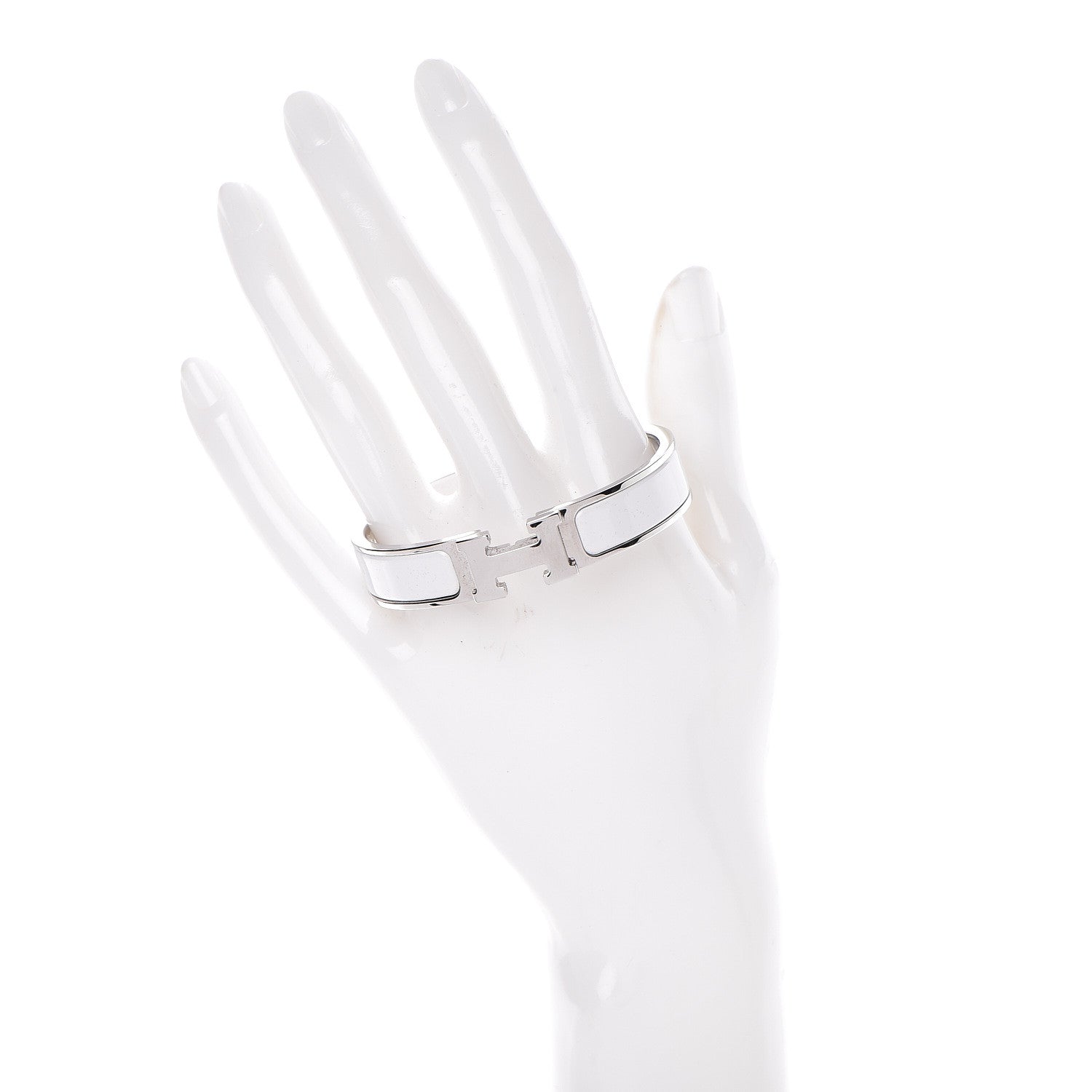 Hermes Enamel Narrow Clic Clac H Bracelet PM White 2 of 5