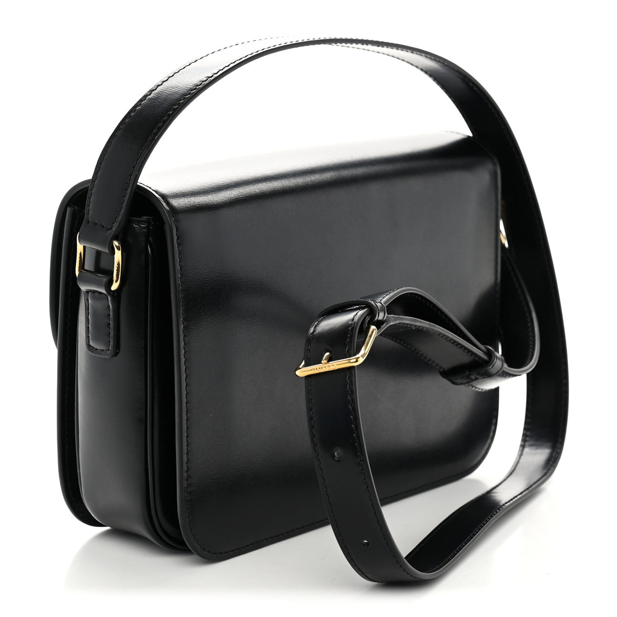 Celine Shiny Calfskin Medium Triomphe Black 3 of 10